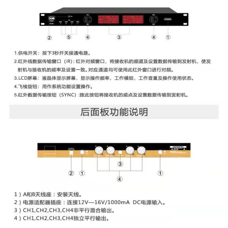 BBS商用話筒 WH900話筒 無線會議話筒 1拖4無線會議麥克風-BBS話筒