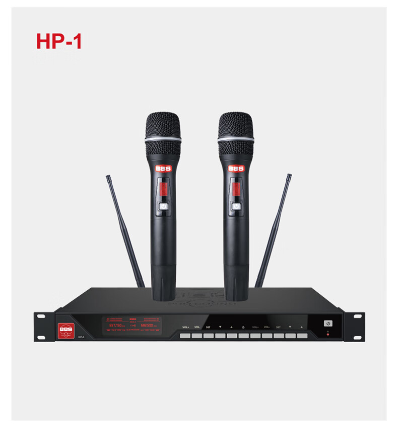 BBS娛樂話筒 HP-1 一拖二無線話筒 專業無線麥克風 真分集話筒 舞台演出會議婚慶主持1